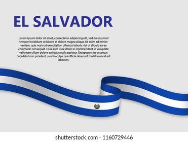 Waving Flag of El Salvador, vector illustration