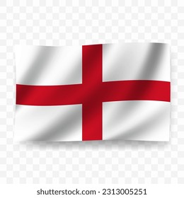 Waving Fahne von England. Illustration der Flagge auf transparentem Hintergrund (PNG).