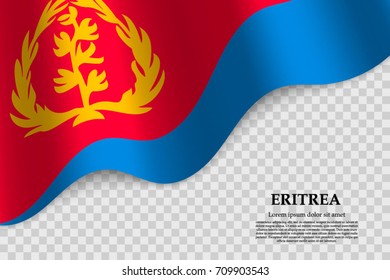 waving flag of Eritrea on transparent background. Template for independence day. vector illustration