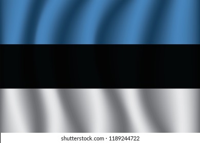 Waving Flag of Estonia. Estonia Icon vector illustration eps10.
