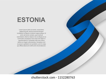 waving flag of Estonia. Template for independence day. vector illustration
