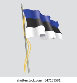 Waving flag of Estonia vector illustration