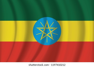 Waving flag of the Ethiopia