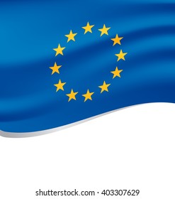 Waving flag of European isolated on white background