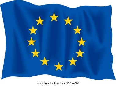 Waving flag of European Union