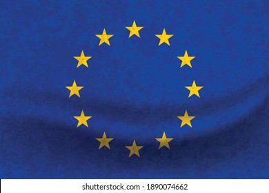 Waving flag of the European Union illustration