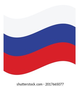 Waving Flag The Federation of Russia. Vector. Accurate dimensions, elements proportions and colors