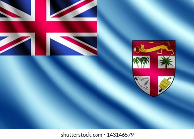 Waving flag of Fiji, vector
