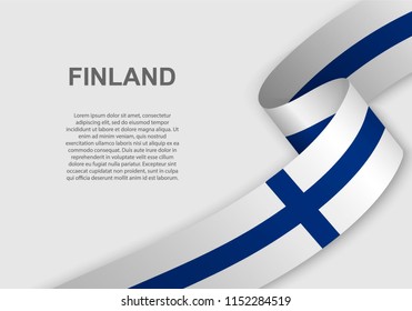 waving flag of Finland. Template for independence day. vector illustration