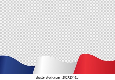 Waving flag of France isolated  on png or transparent  background,Symbol of France,template for banner,card,advertising ,promote, TV commercial,web, vector illustration top gold winner country 