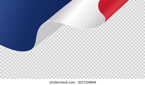 Bandera onduladora de Francia aislada en fondo png o transparente,Símbolo de Francia,plantilla para banner,tarjeta,publicidad ,promoción, comercial de TV,web, ilustración vectorial país ganador de oro superior 