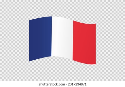 Waving flag of France isolated  on png or transparent  background,Symbol of France,template for banner,card,advertising ,promote, TV commercial,web, vector illustration top gold winner country 