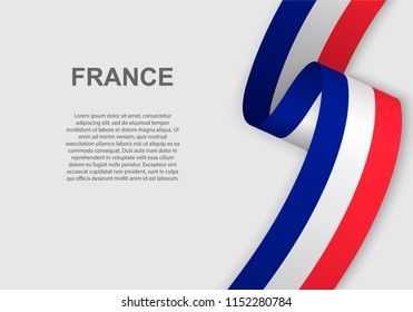 waving flag of France. Template for independence day. vector illustration