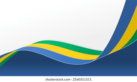 Waving flag of Gabon, for national day