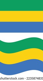 Waving flag of Gabon. Gabon flag on white background. flat style.
