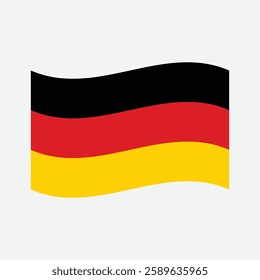 waving flag of germany Black Red Yellow