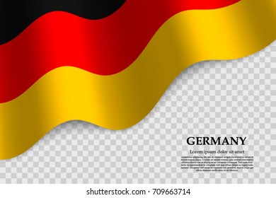 waving flag of Germany on transparent background. Template for independence day. vector illustration