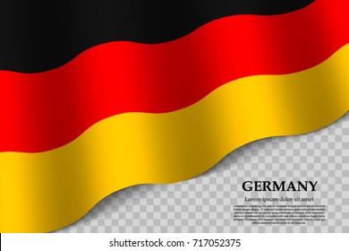 waving flag of Germany on transparent background. Template for independence day. vector illustration