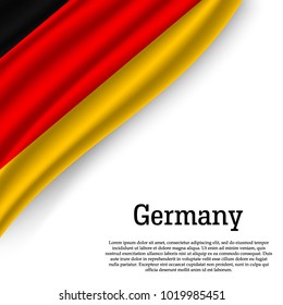 waving flag of Germany on white background. Template for independence day. vector illustration