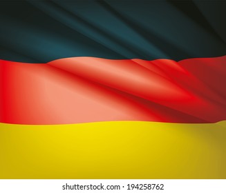Waving flag of Germany, vector beautiful background