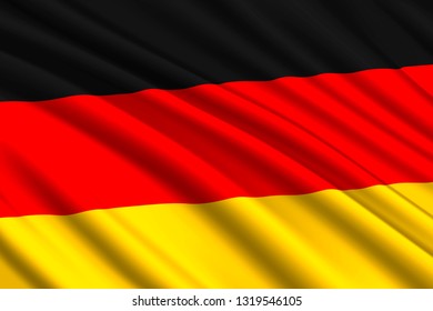 waving flag of Germany. Vector illustration