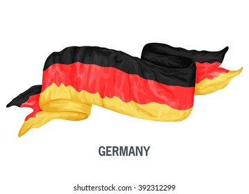 Waving flag of Germany. Vector illustration painted in cartoon colorful style