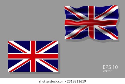 Waving flag of the Great Britain. British flag.