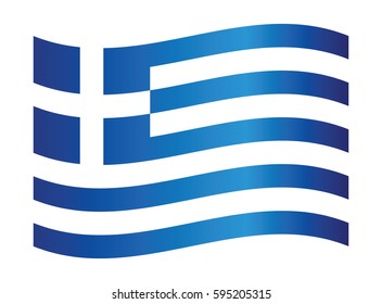 Ondeando la bandera de Grecia.