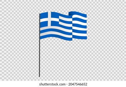 Waving flag of Greece isolated  on png or transparent  background,Symbol  Greece ,template for banner,card,advertising ,promote, vector illustration top gold medal sport winner country