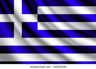 Waving flag of Greece, vector