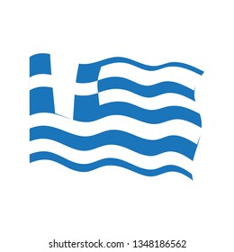 Waving flag of Greece. Vector illustration design