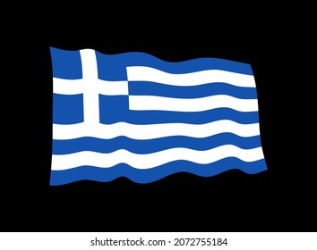 Waving flag of Greece.Vector Greece flag.