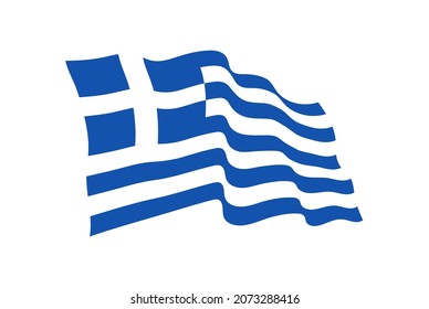 Waving flag of Greece.Vector Greece flag.