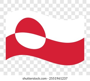 Waving flag of Greenland. Vector illustration