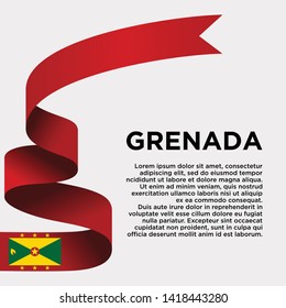 waving flag of Grenada on white background. Template for independence day. vector illustration - Vector