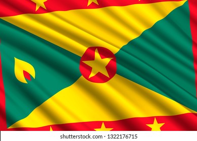 waving flag of Grenada. Vector illustration