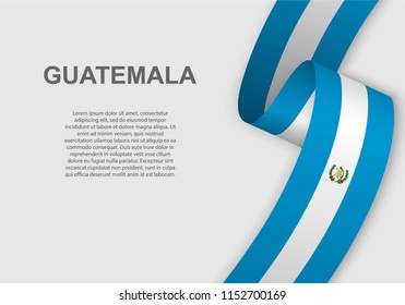 waving flag of Guatemala. Template for independence day. vector illustration