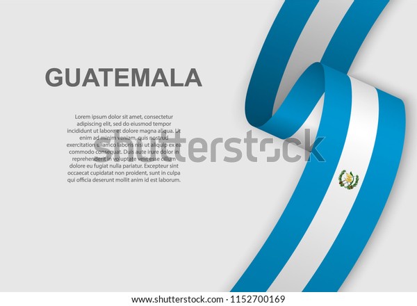 Ondeando La Bandera De Guatemala Plantilla Para El Dia De La Independencia Ilustracion Vectorial