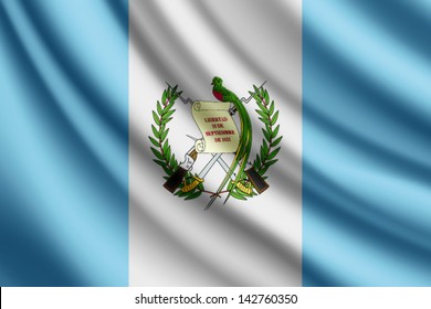 Waving Flag Of Guatemala, Vector