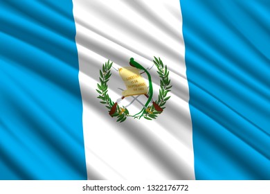 waving flag of Guatemala. Vector illustration