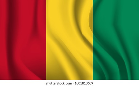 Waving flag of the Guinea. Waving Guinea flag