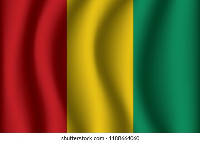 Waving  Flag of Guinea. Guinea Icon vector illustration eps10.