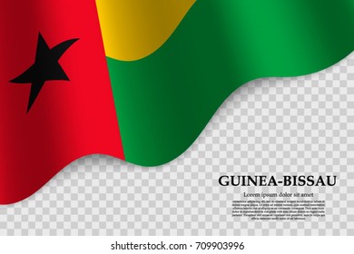 waving flag of Guinea-Bissau on transparent background. Template for independence day. vector illustration