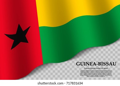 waving flag of Guinea-Bissau on transparent background. Template for independence day. vector illustration