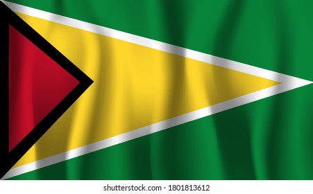 Waving flag of the Guyana. Waving Guyana flag