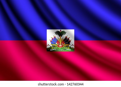 Waving flag of Haiti, vector