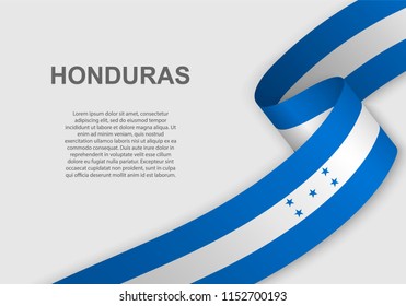 waving flag of Honduras. Template for independence day. vector illustration