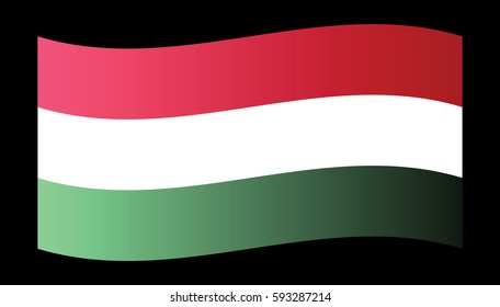 Waving flag of Hungary.