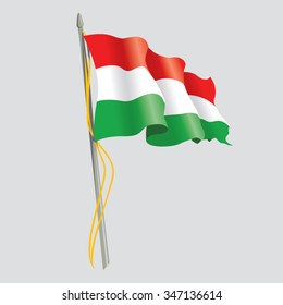 Waving flag of Hungary vector illustration
