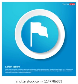 Waving flag icon Abstract Blue Web Sticker Button - Free vector icon